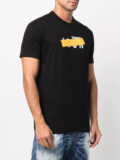 dsquared2 tape yellow t-shirt