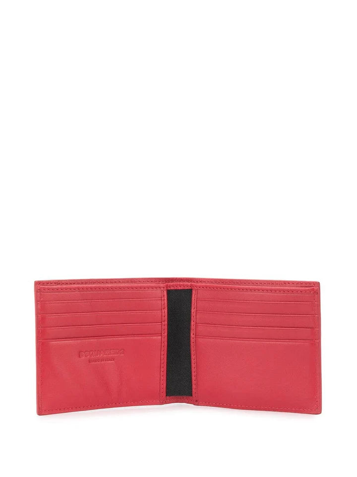 Dsquared2 Mirror Logo Bi-fold Wallet Red