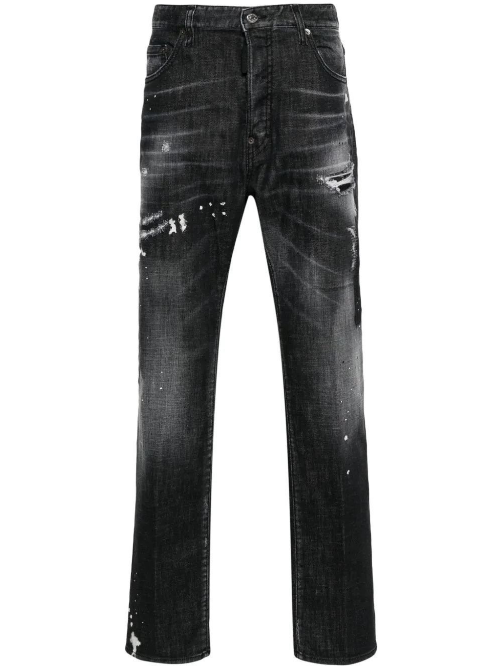 Dsquared2 Distressed Straight-Leg Jeans