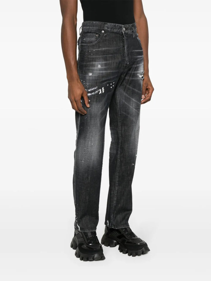 Dsquared2 Distressed Straight-Leg Jeans