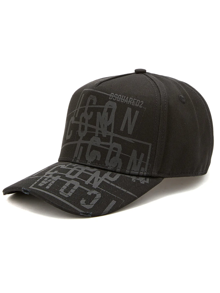 DSQUARED2 GORRAS ICON STAMPED LOGO CAP IN BLACK