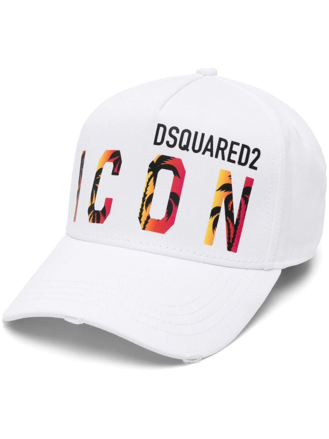 DSQUARED2 ICON TROPICAL BASEBALL CAP WHITE