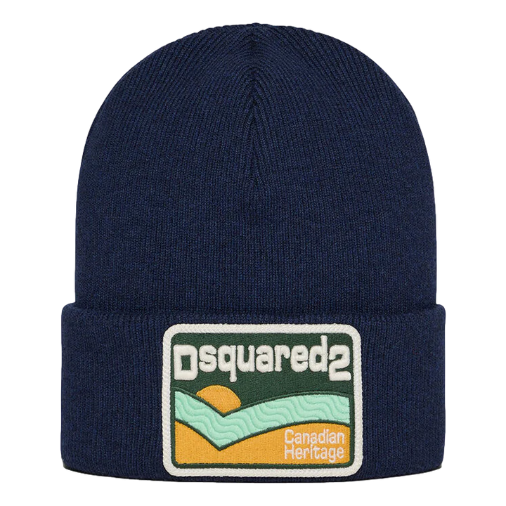 DSQUARED2 CANADIAN HERITAGE BEANIE IN NAVY BLUE