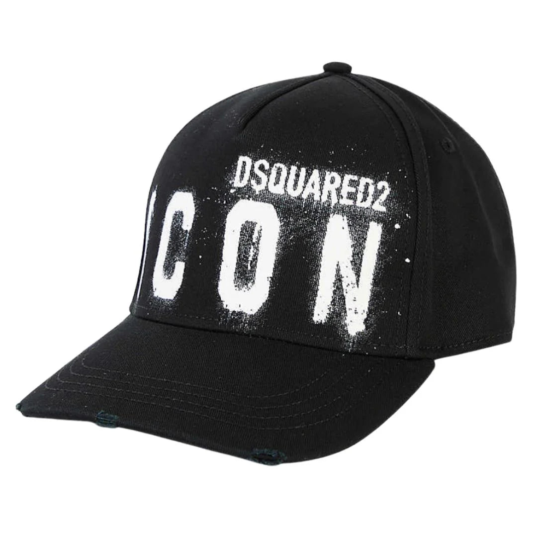 DSQUARED2 ICON SPRAY PAINT BLACK CAP