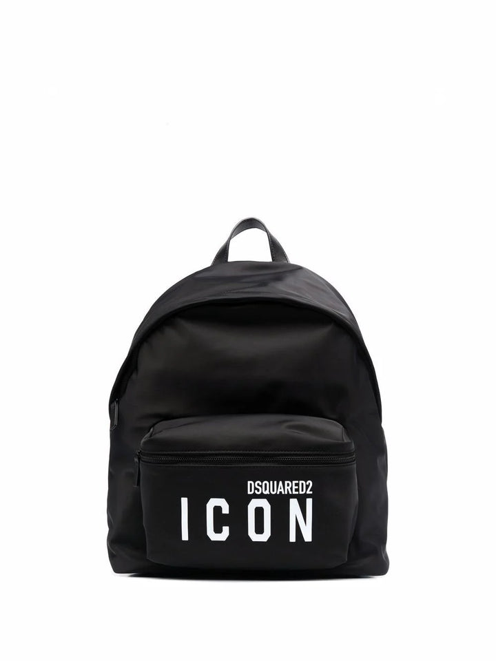 DSQUARED2 ICON LOGO-PRINT POCKET BACKPACK BLACK