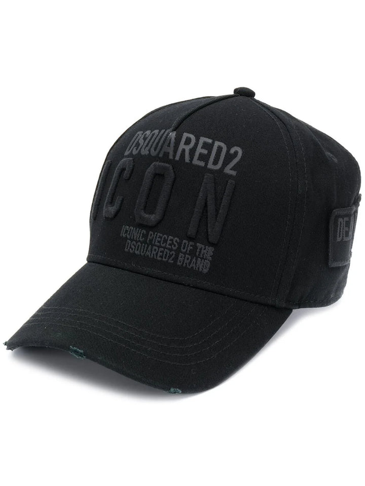 DSQUARED2 ICONIC EMBROIDERED BASEBALL CAP BLACK