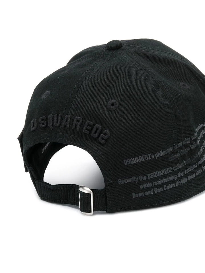 DSQUARED2 ICONIC EMBROIDERED BASEBALL CAP BLACK