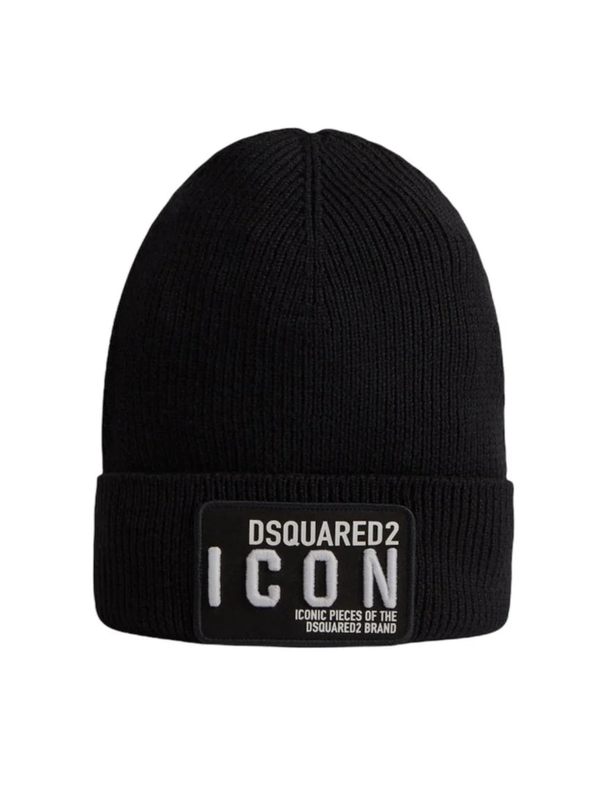 DSQUARED2 ICON BEANIE IN BLACK