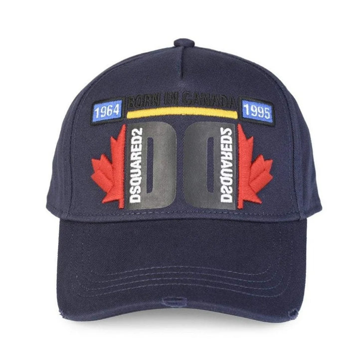 DSQUARED2 DD MAPLE LEAF BASEBALL CAP IN NAVY