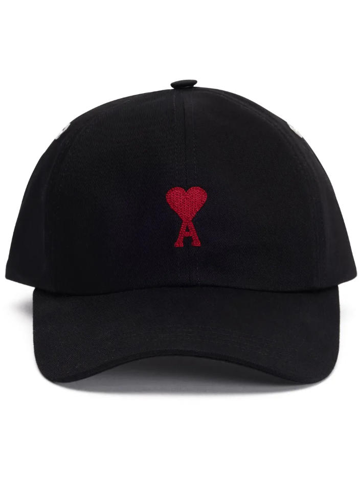 Ami de Coeur Embroidery Cap Black Cotton