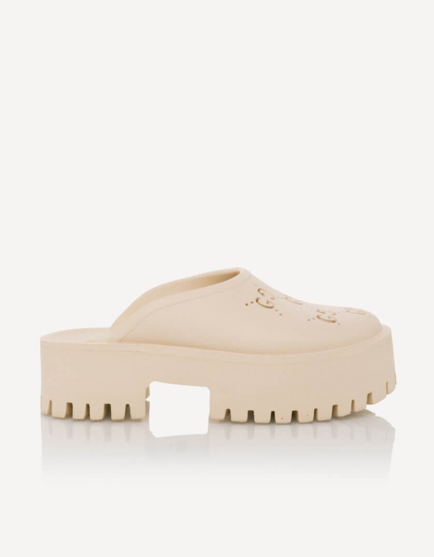 GUCCI Platform perforated G Sandal