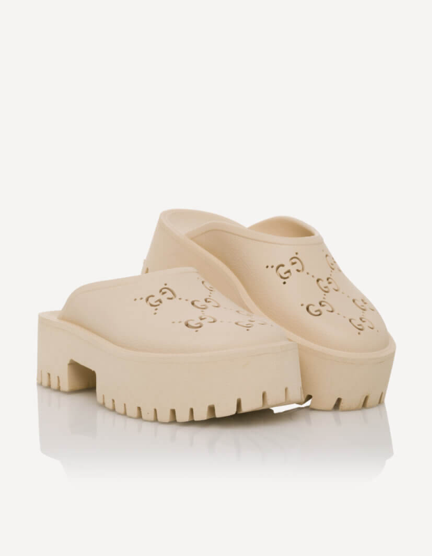 GUCCI Platform perforated G Sandal