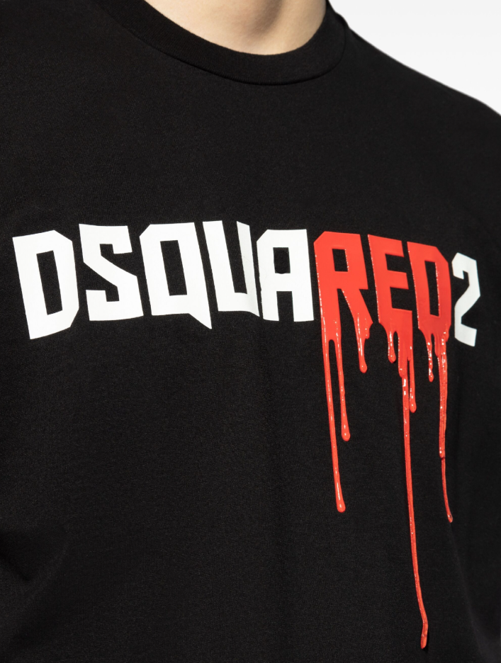 dsquared2 blood print black t-shirt