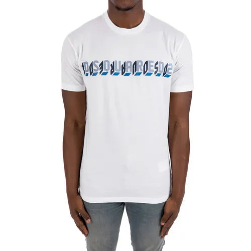 dsquared2 blue printed t-shirt