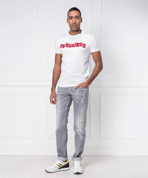 dsquared2 red printed t-shirt