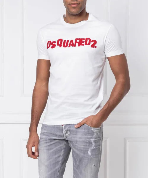 dsquared2 red printed t-shirt